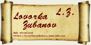 Lovorka Zubanov vizit kartica